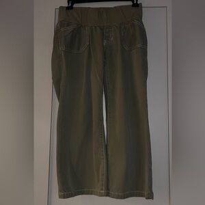 GAP Maternity Twill Cotton Olive Green Capri Jeans Size 4